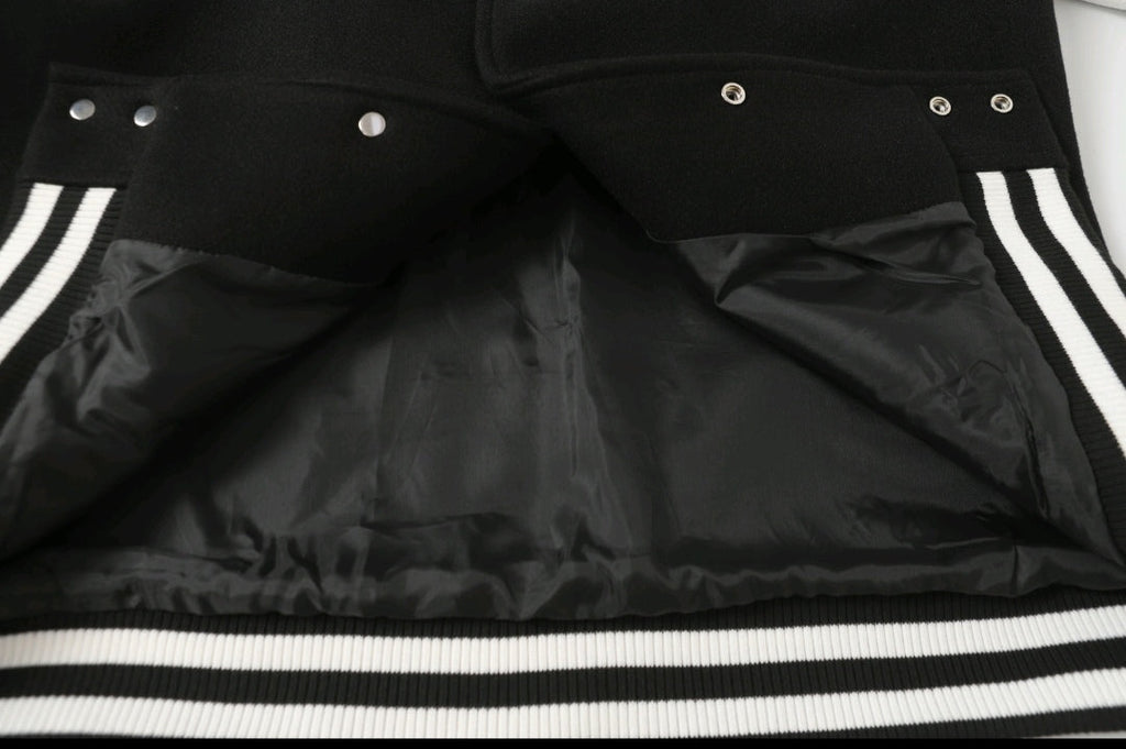 Chrome Hearts Black White Street Style Baseball Coat 0002