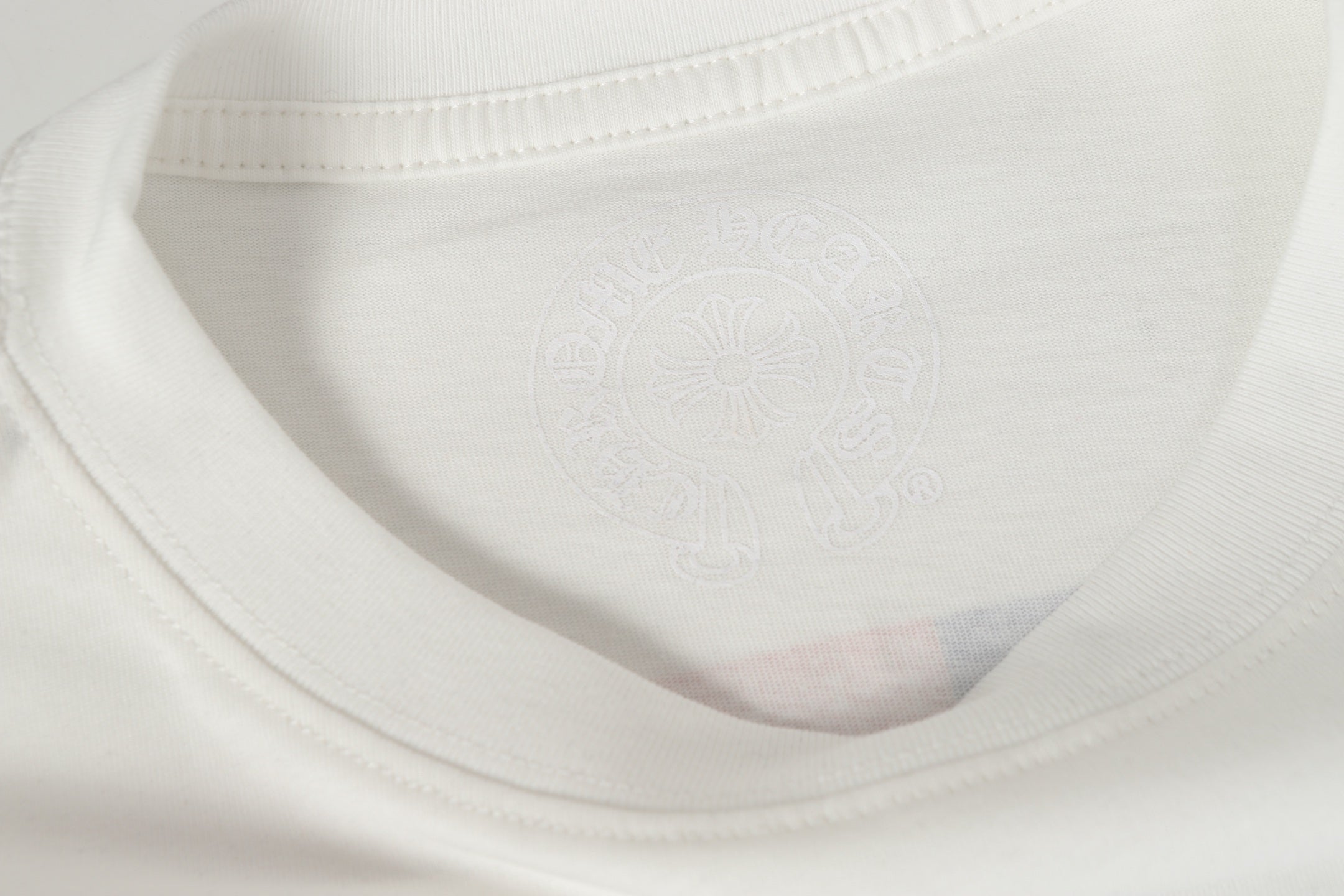 Chrome Hearts Logo Flag Long Sleeve Tee - Black White Gothic Street T-Shirt K2126